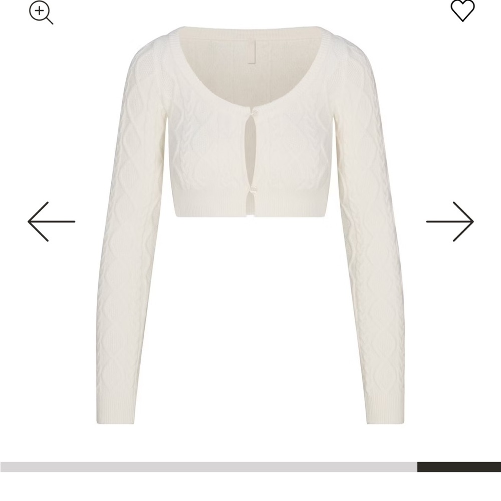 SKIMS Snow Bunny Cableknit Cardigan